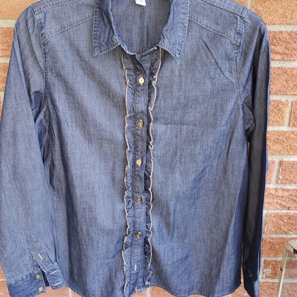 Jones New York Gingham denim button down - Picture 3 of 4